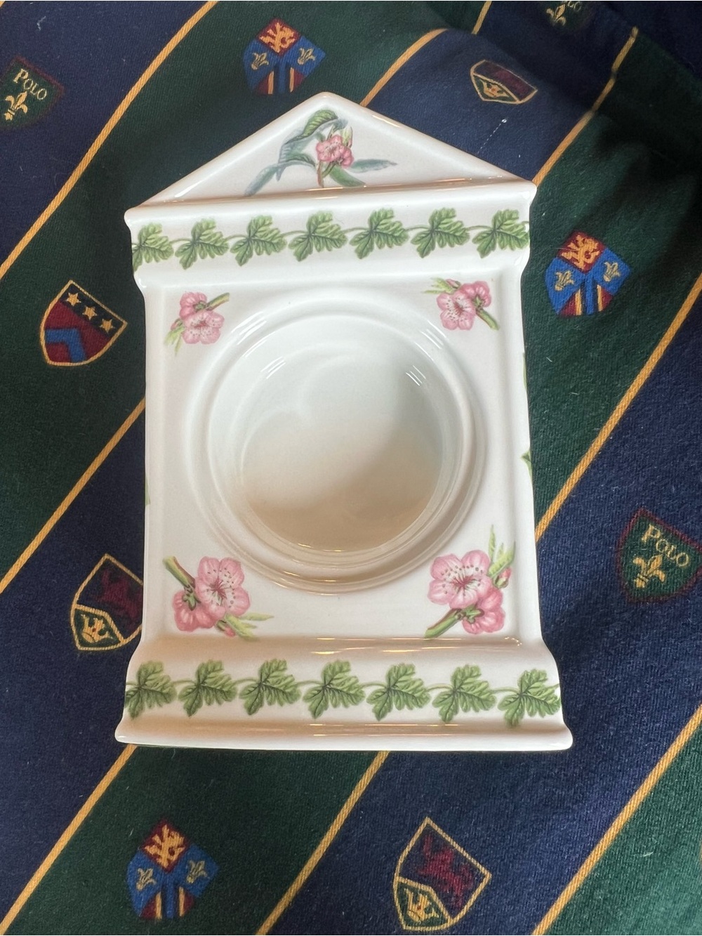 Portmeirion Pink and Green Floral and Fruits Ceramic Clock Holder (no clock)